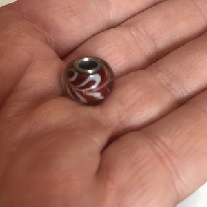 Red swirl charm for Pandora bracelet